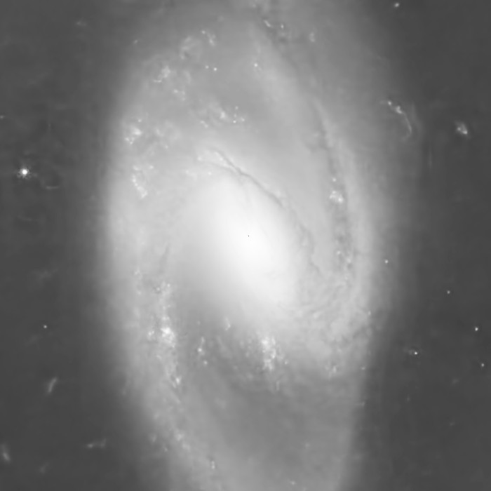 Arp 70 galaxy core after DIPL denoising, 1:1 crop